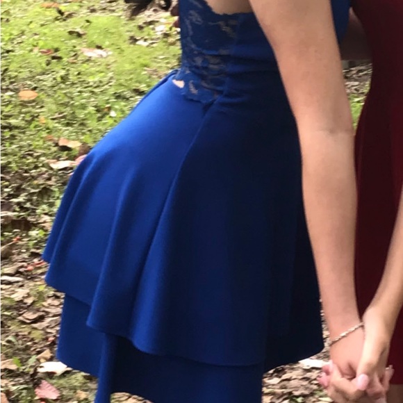 Blue homecoming dress!! Size 4. Lace back. Zips up. Bought for $65 - Picture 1 of 5